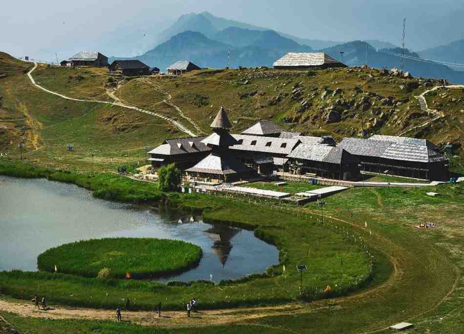 Beautiful landscape of Parashar Lake in Himachal Pradesh